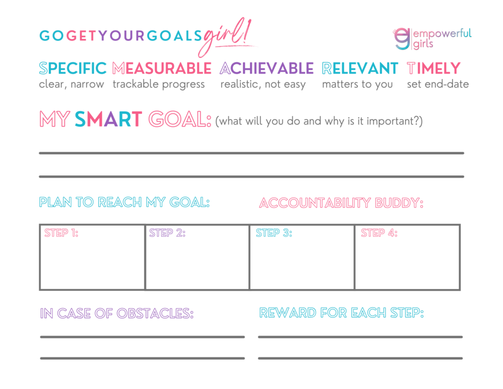 SMART Goals Worksheet Printable