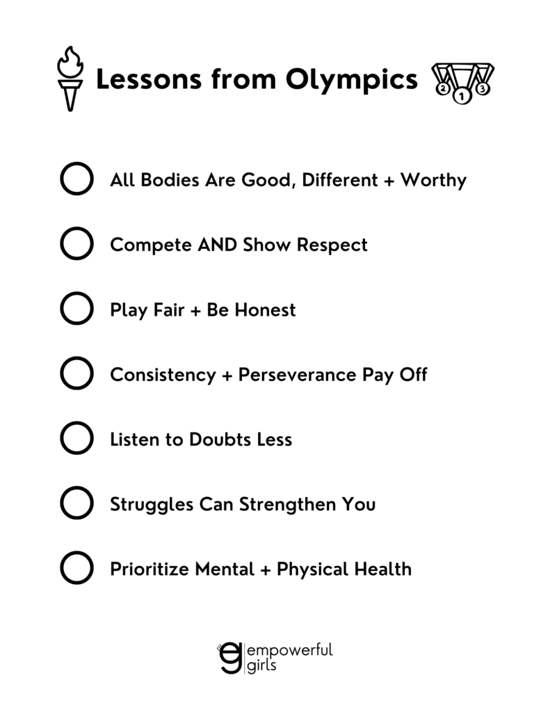 Lessons from Olympics poster printable